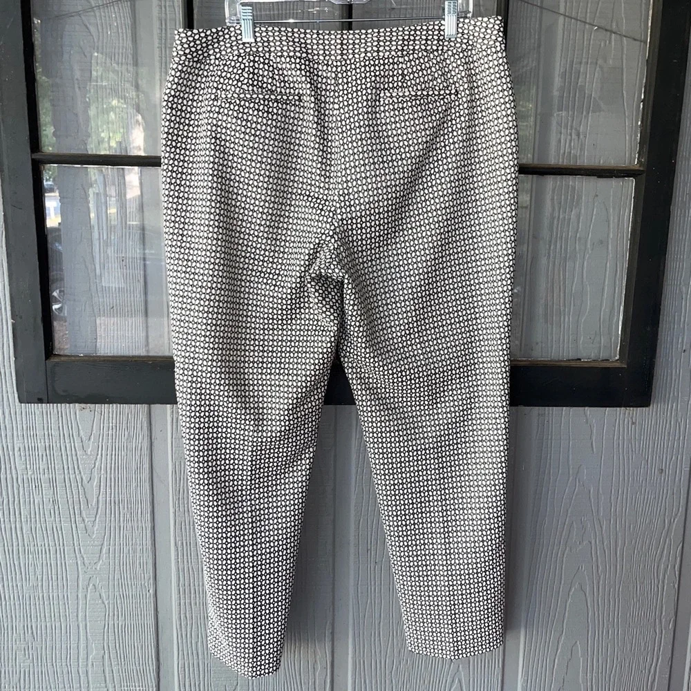 Talbots Chatham style pants, cream & black print, zipper on side, back pockets - Picture 5 of 13